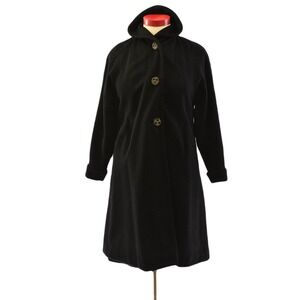 50 Vintage Gothic Coats For Women Size S Shawl Collar Jet Black Unique Wool